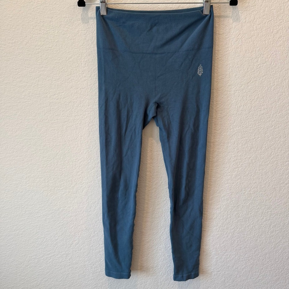 FP Movement Free People Good Karma Leggings Blue High Rise Seamless XS/S